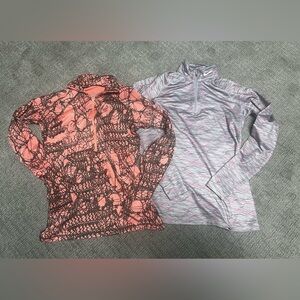 Two Nike pro combat fitted long sleeve pullover 1/4 zip pullover Dri fit